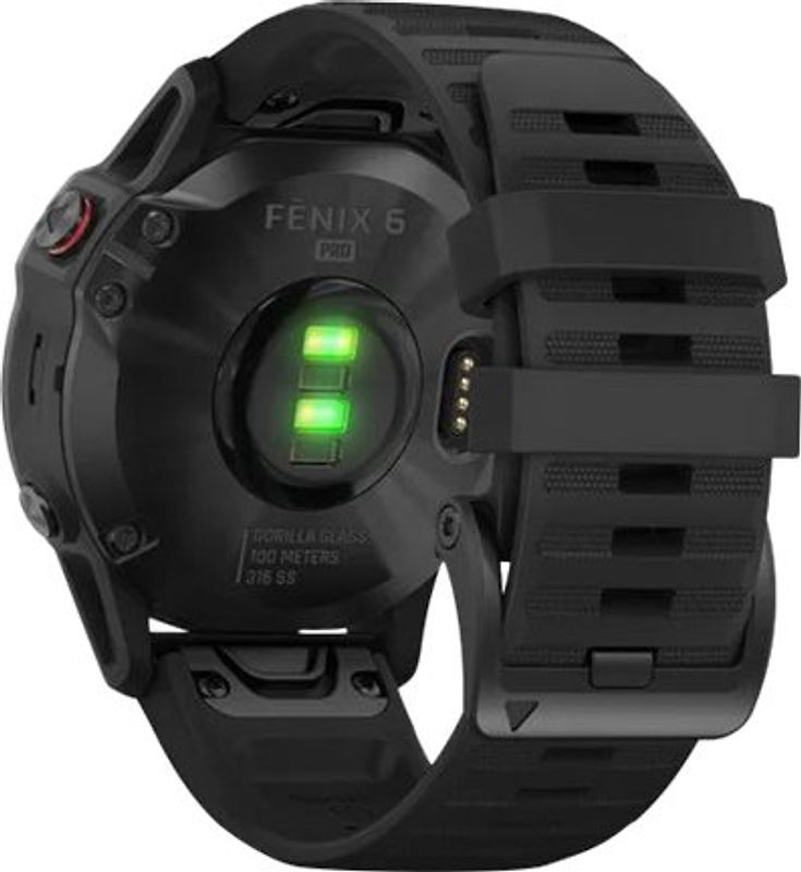 Garmin Fenix 6 Pro 47 mm zwart met een zwarte siliconen polsband refurbished, photo 2