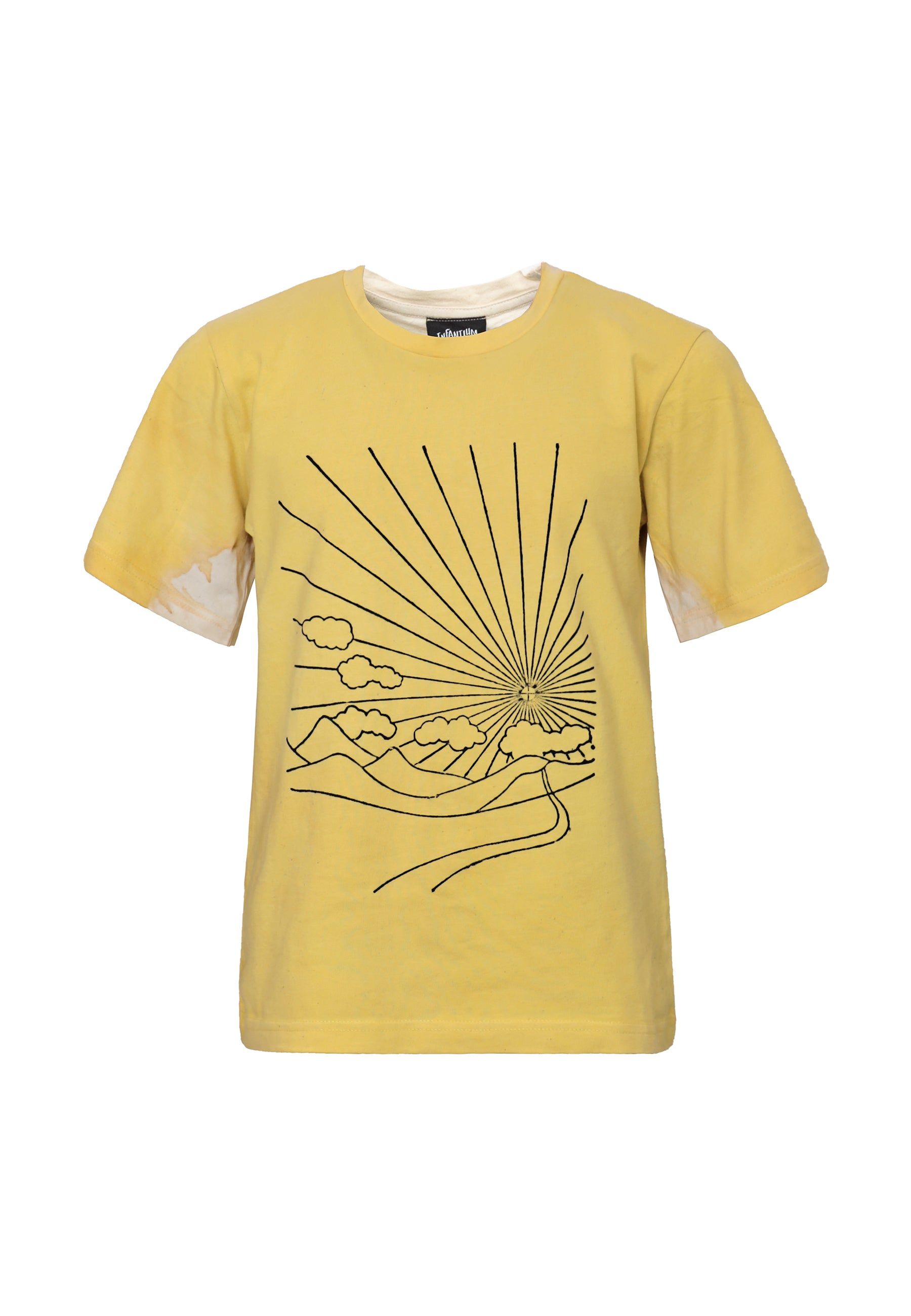 Infantium Victoria Ambachtelijk T-shirt Natuurlijk geverfde kurkuma handafdruk