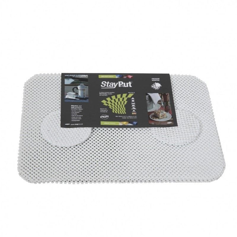 Isagi StayPut 6 stuks lichtblauwe anti-slip Placemats en Onderzetters