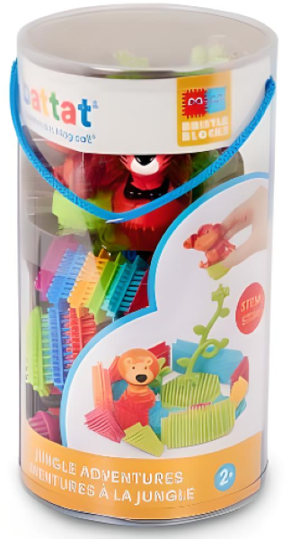 Bristle Blocks Jungle 54 Stuks - Bouwblokken Nopper - In Bucket