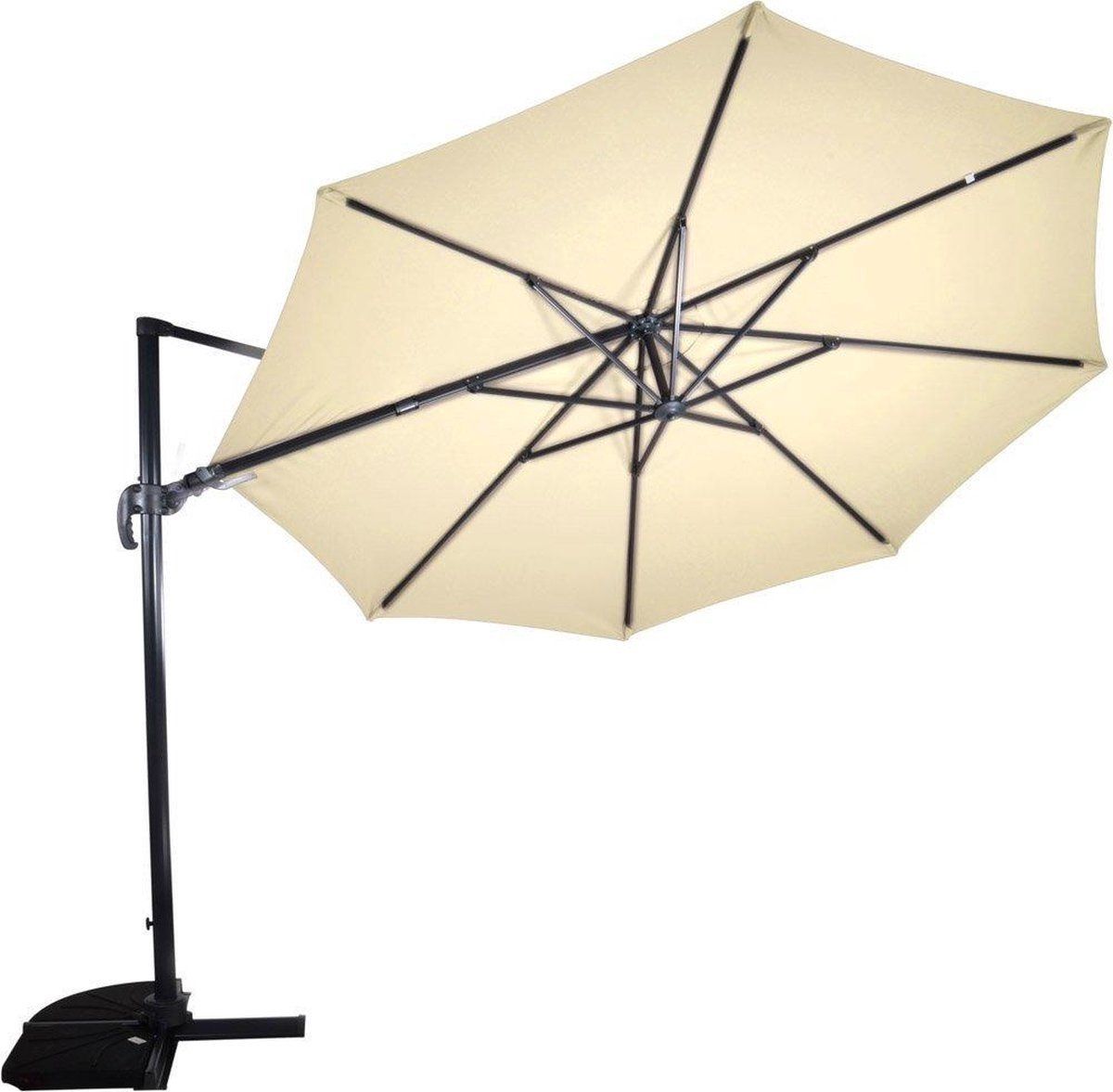 Lesli Zweefparasol VirgoFlex EcruØ350 Cm - Inclusief Kruisvoet