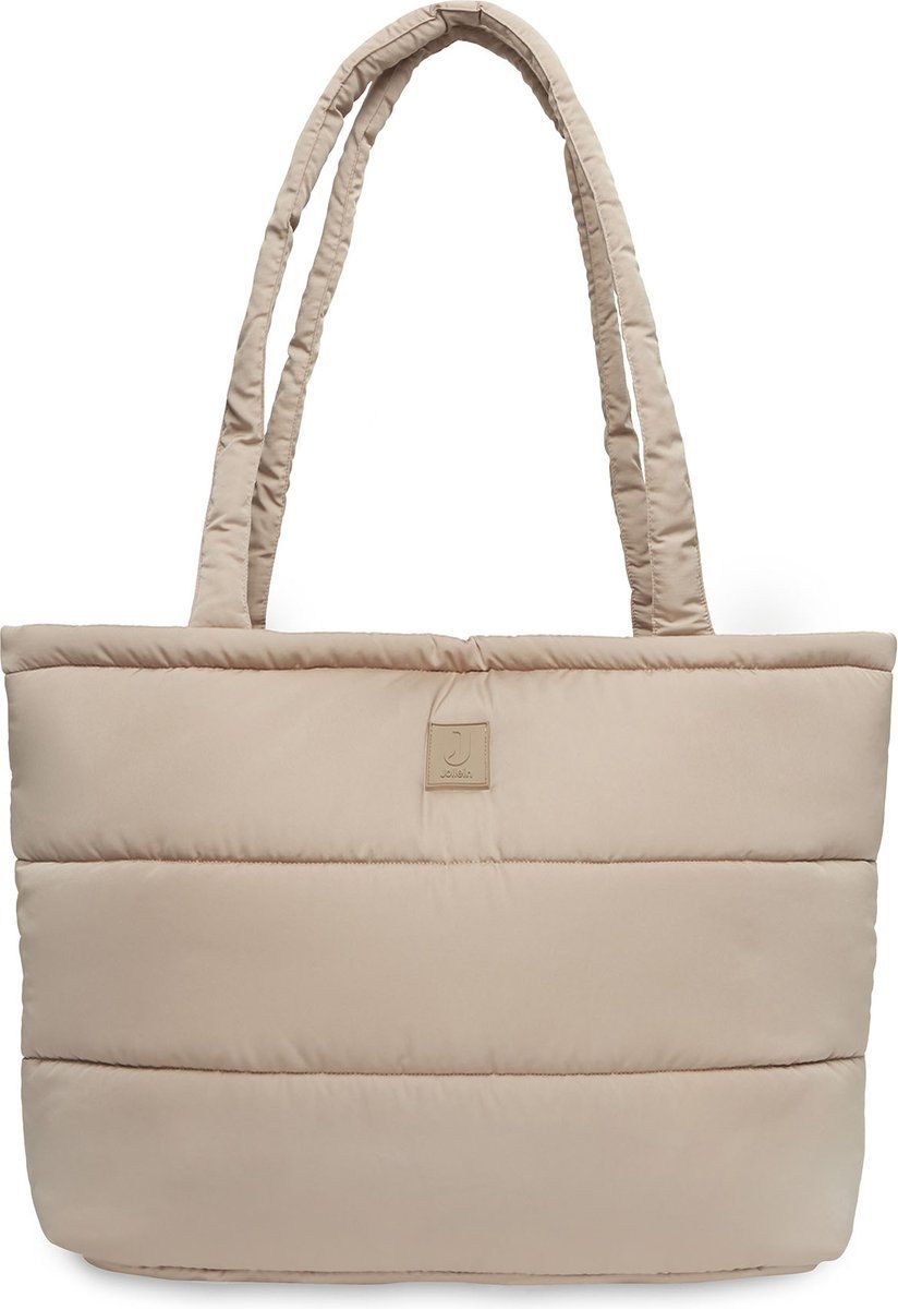 Jollein - Luiertas Puffed - Mombag - Inclusief Verschoonmatje - Biscuit - 40x35x16 Cm