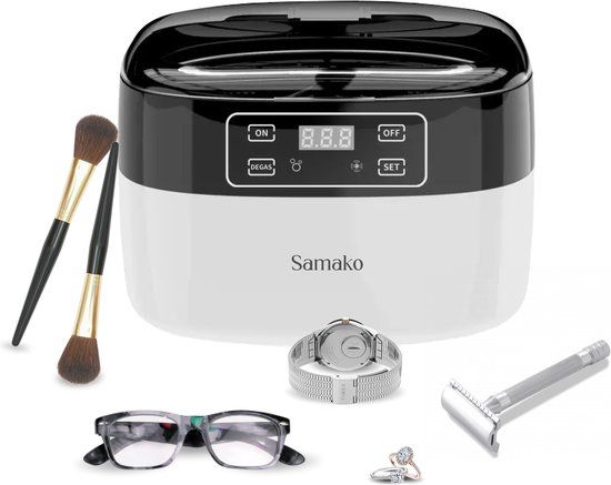Samako Deluxe - Ultrasoon Reiniger - 750 ml - Zwart/Wit