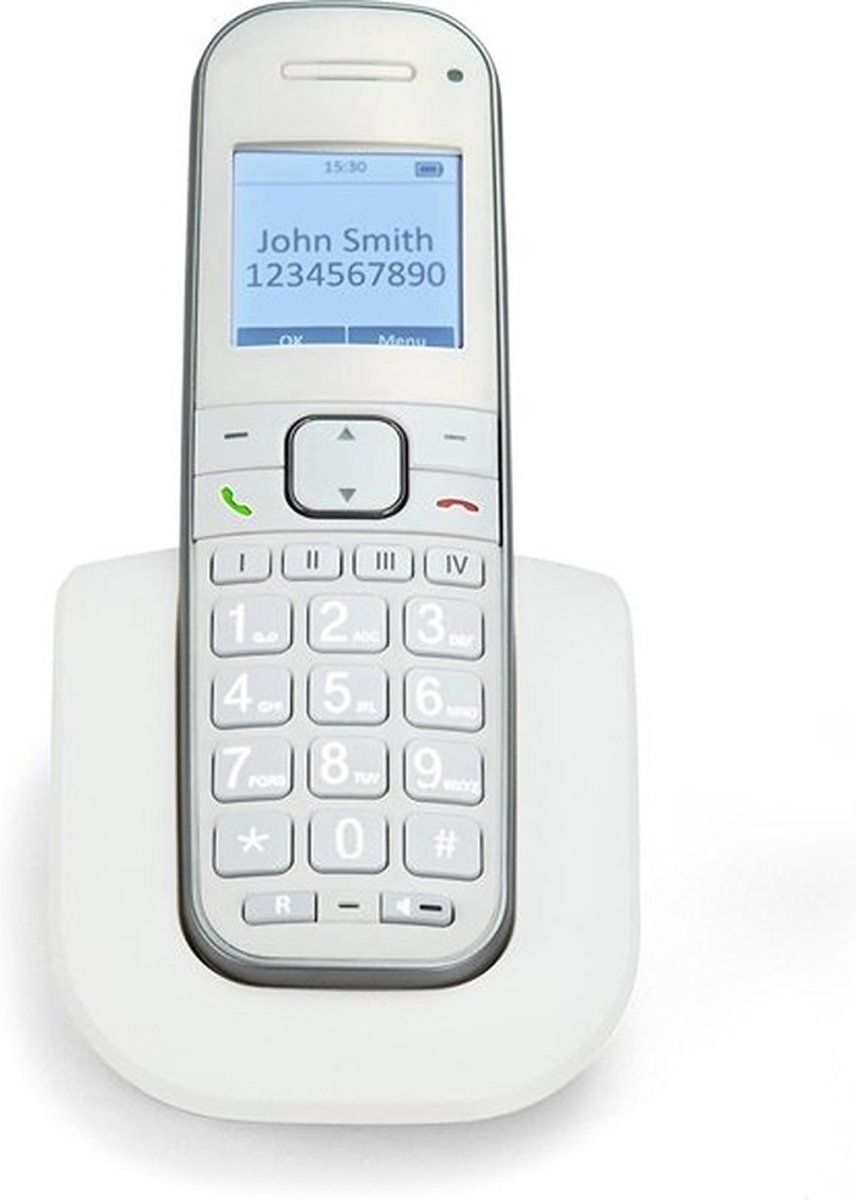 Fysic Fx-9000 - Senioren Dect Telefoon - Extra Luid Gespreksvolume En Kamerbewaking - Wit