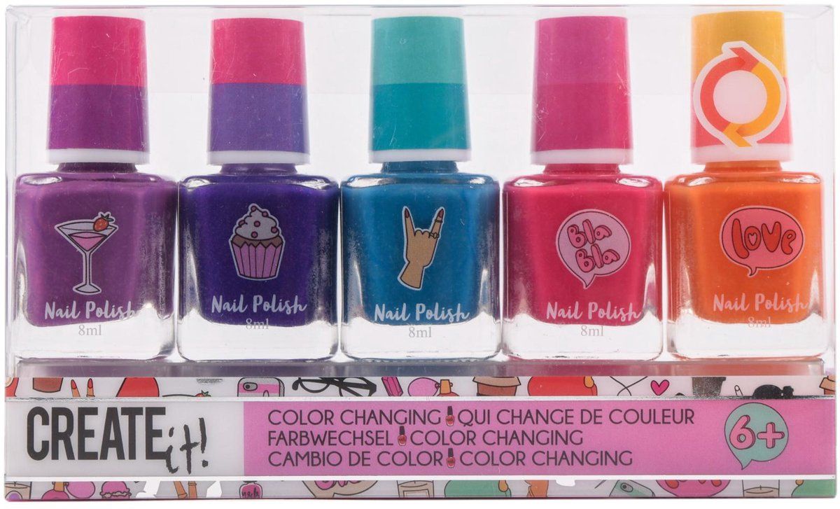 Canenco - Nagellak color changing - Set van 5 multicolor