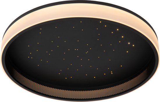 Lucide ESTREJA - Plafonnière - Ø 40 cm - LED 3 StepDim - CCT 2500K/3000K - Zwart