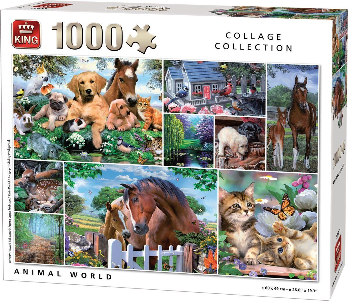 King - Legpuzzel Animal World - 1000 Stukjes - Multicolor