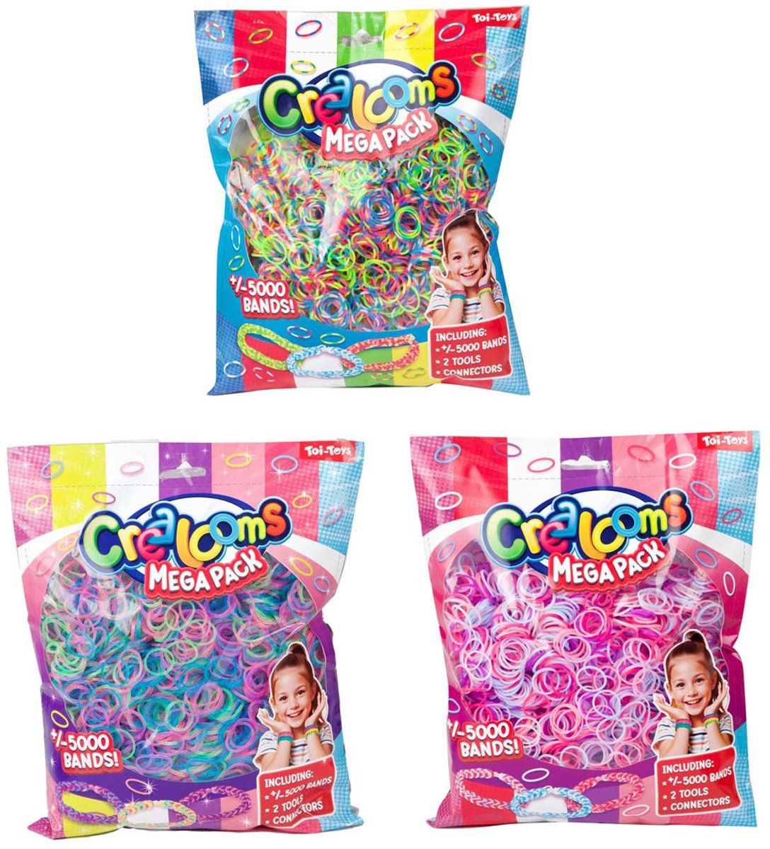 Toi-Toys Crealooms 41159Z - Loomband Set - 5000 Loomelastiekjes Met Hulpmiddelen