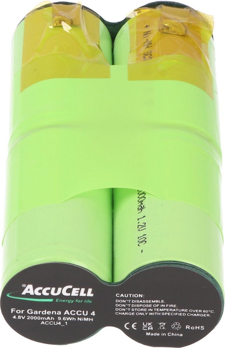 Gardena ACCU4 batterij geschikt voor Gardena 4,8 volt, 6,3 en 4,8 mm contacten