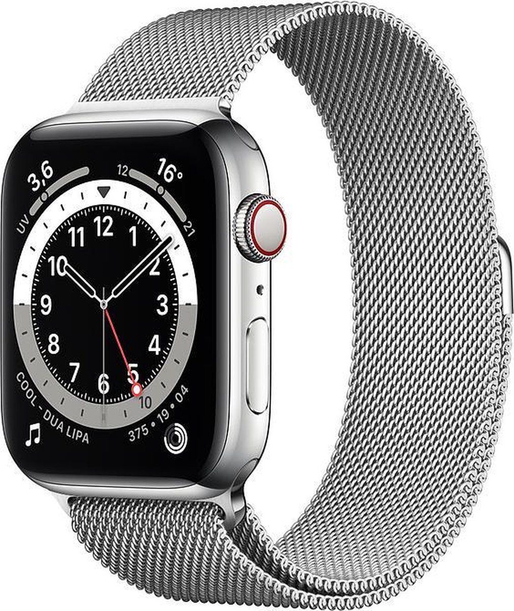 Apple Watch Series 6 (2020) - GPS + 4G - 44mm Roestvrij Staal - Milanese Loop band