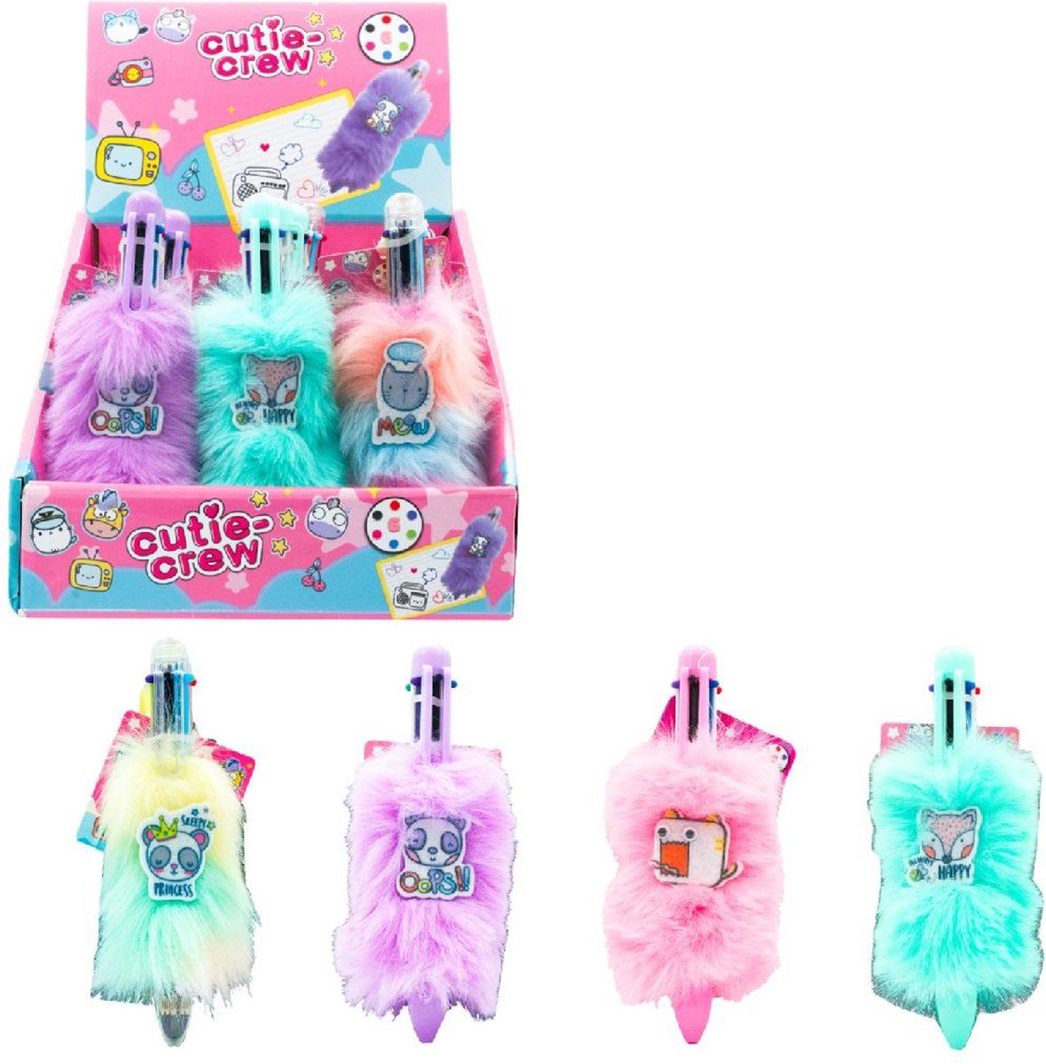 Canenco Cutie Crew 6-Kleurenpen Pluche