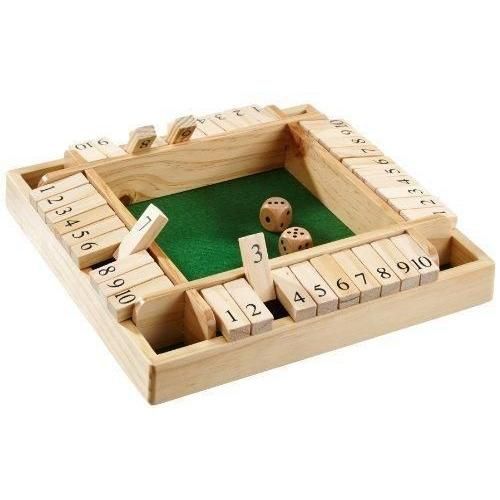 Shut the Box - Spel Rubberwood - 2-4 spelers - 29x29x3,5 cm