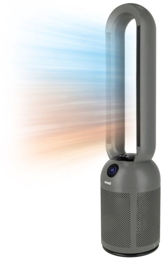 Brend Br-2243 - Bladeloze Ventilatorkachel - 2200 Watt - Bladloos - Led-Display - Timer - Donkergrijs