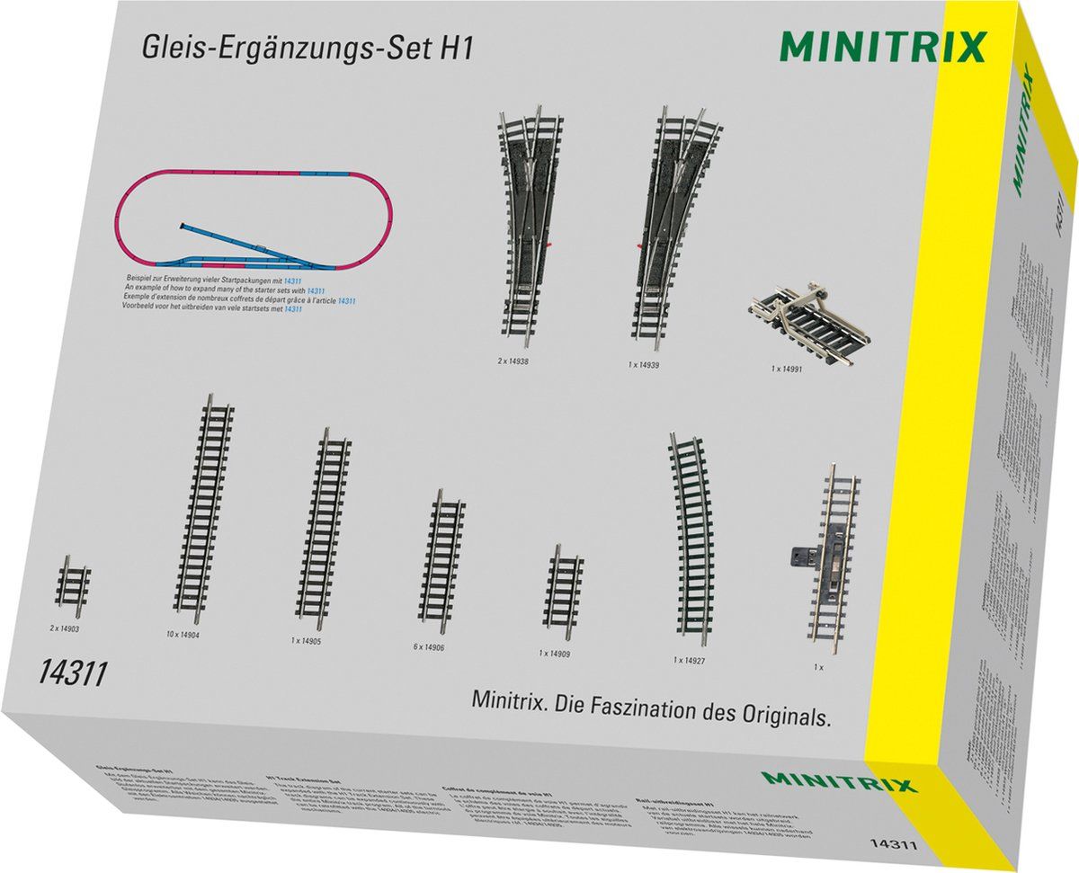 Minitrix H1 - Rail-uitbreidingsset - Uitbreidbaar Met Minitrix-railprogramma - Zwart