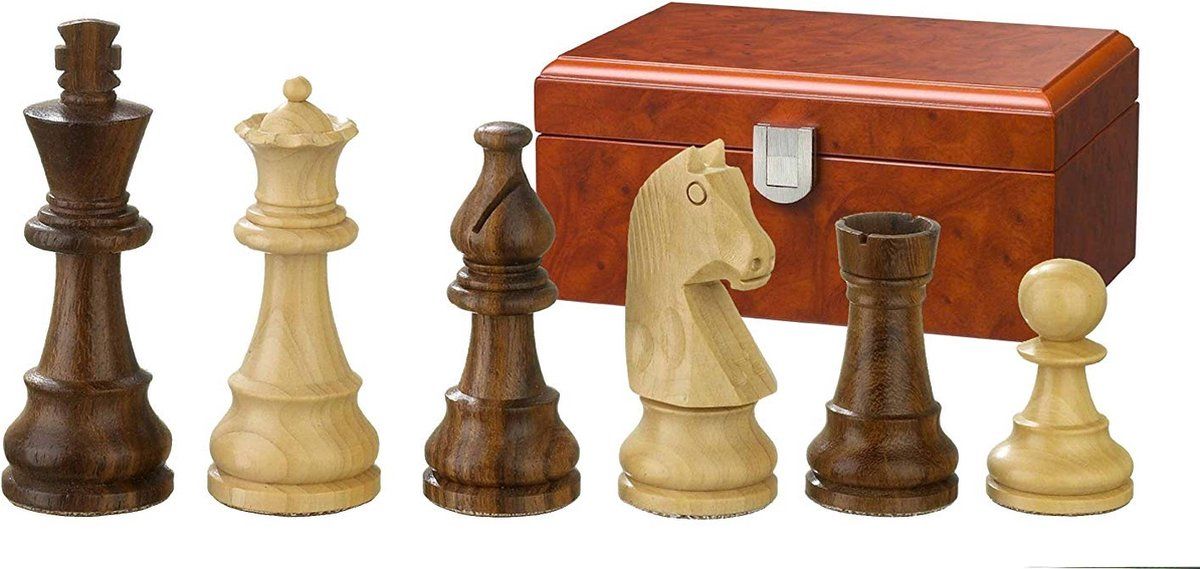 Philos Titus - Schaakstukken - Staunton Design - Hout Naturel (32 Stuks)