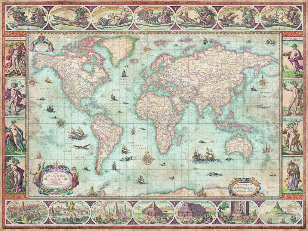 Heye Willem Blaeu World - Puzzel 1500 St. - 80 X 60 Cm