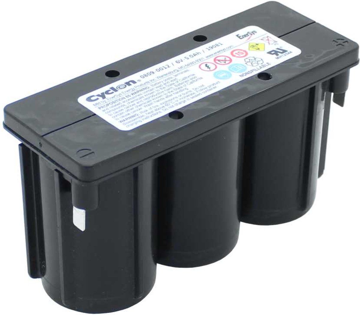 EnerSys Cyclon 0809-0012 6 Volt 5000mAh Afmetingen 140 x 54 x 77 mm