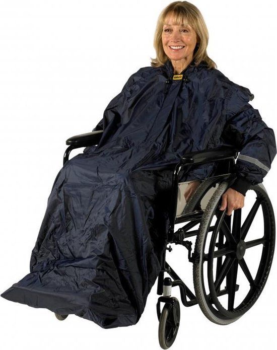 Splash Wheely Mac Deluxe - Rolstoelponcho - Water- En Winddicht - Maat L - Blauw