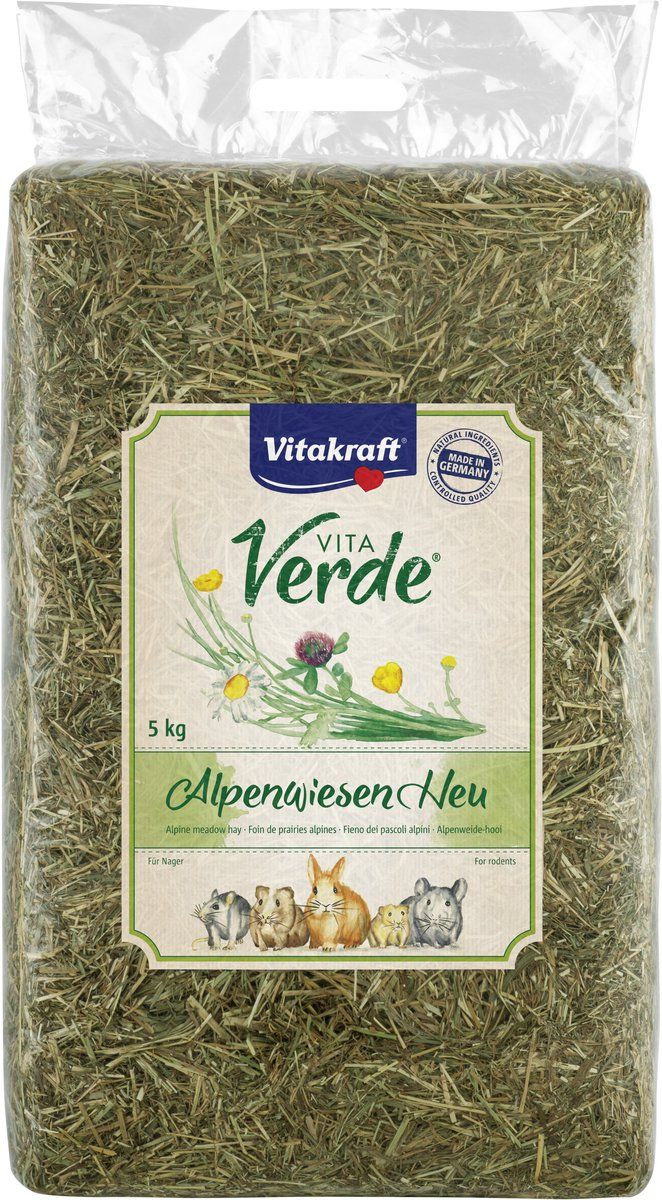Vitakraft Vita Verde - Alpenweidehooi - 5 Kg - Hoog Gehalte Ruwe Celstof