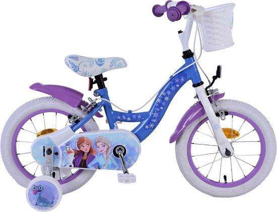 Disney Frozen 2 Kinderfiets - Meisjes - 14 inch - Blauw/Paars - Twee handremmen