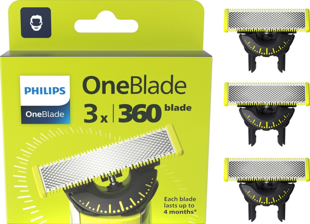 Philips OneBlade 360 Blade - Vervangmesjes - Dubbel beschermingssysteem - 3 stuks (QP430/50)