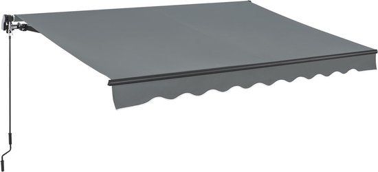 Juskys Zonnescherm / Luifel - 250 X 200 Cm - Donkergrijs - Incl. Bevestigingsmaterialen