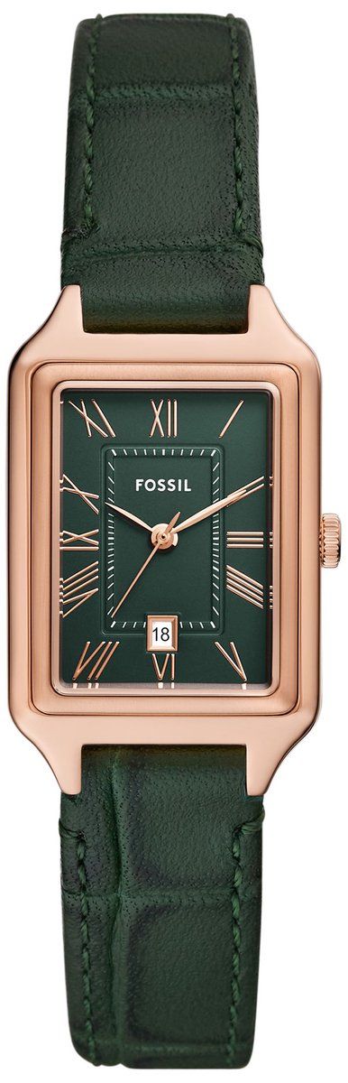 Fossil ES5366 - Polshorloge - Groene Satijnen Wijzerplaat - Roségoudkleurig