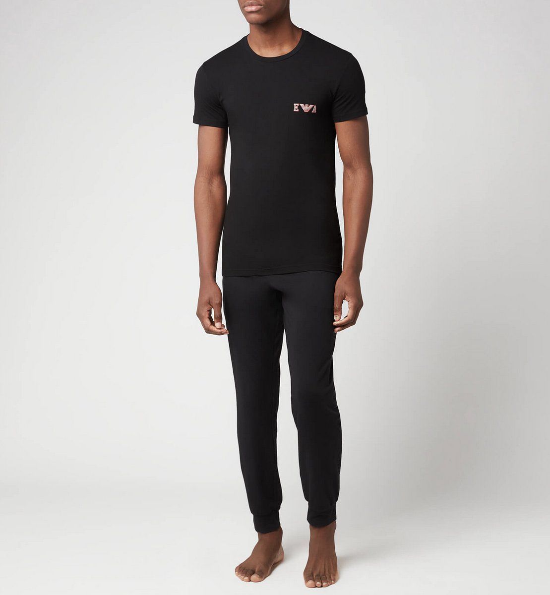 Emporio Armani Zwart - Bold Monogram Short Sleeve Pyjamashirt - Maat M