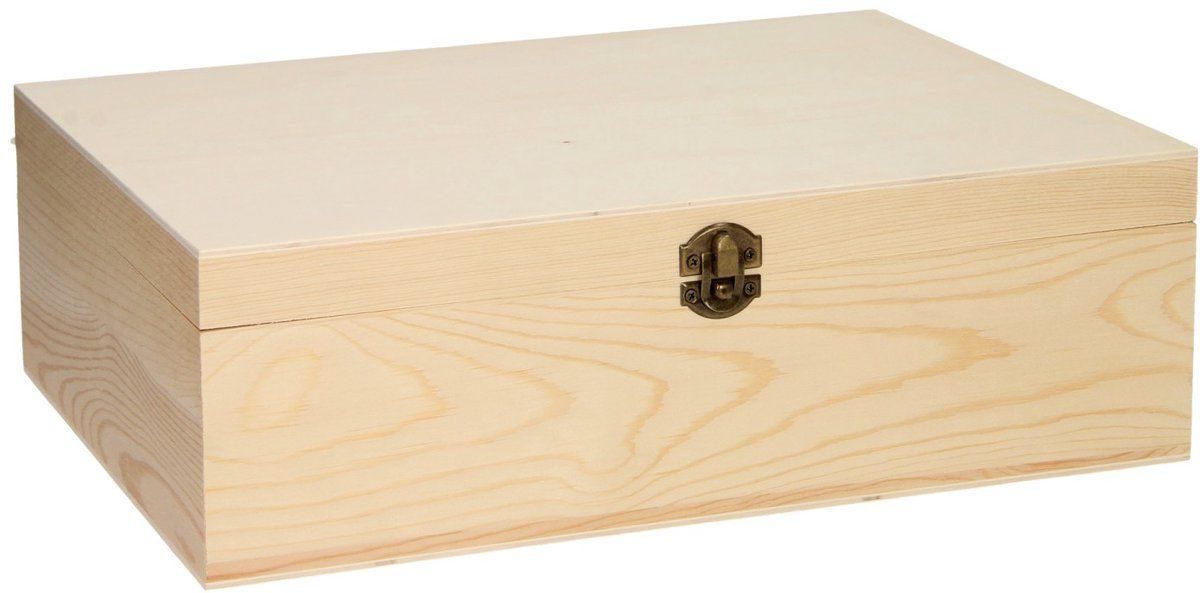 Merkloos Versier Je Eigen Opbergkist - Houten Kist 33 X 24, 5 X 11, 5 Cm - Onbehandeld Hout