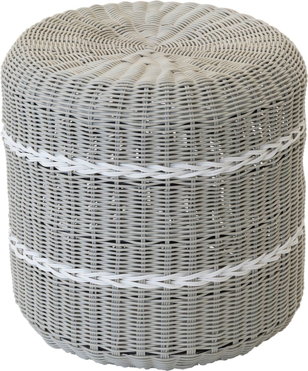 Lesli Outdoor Living - Poef Saigon Wicker Grijsø41x40cm