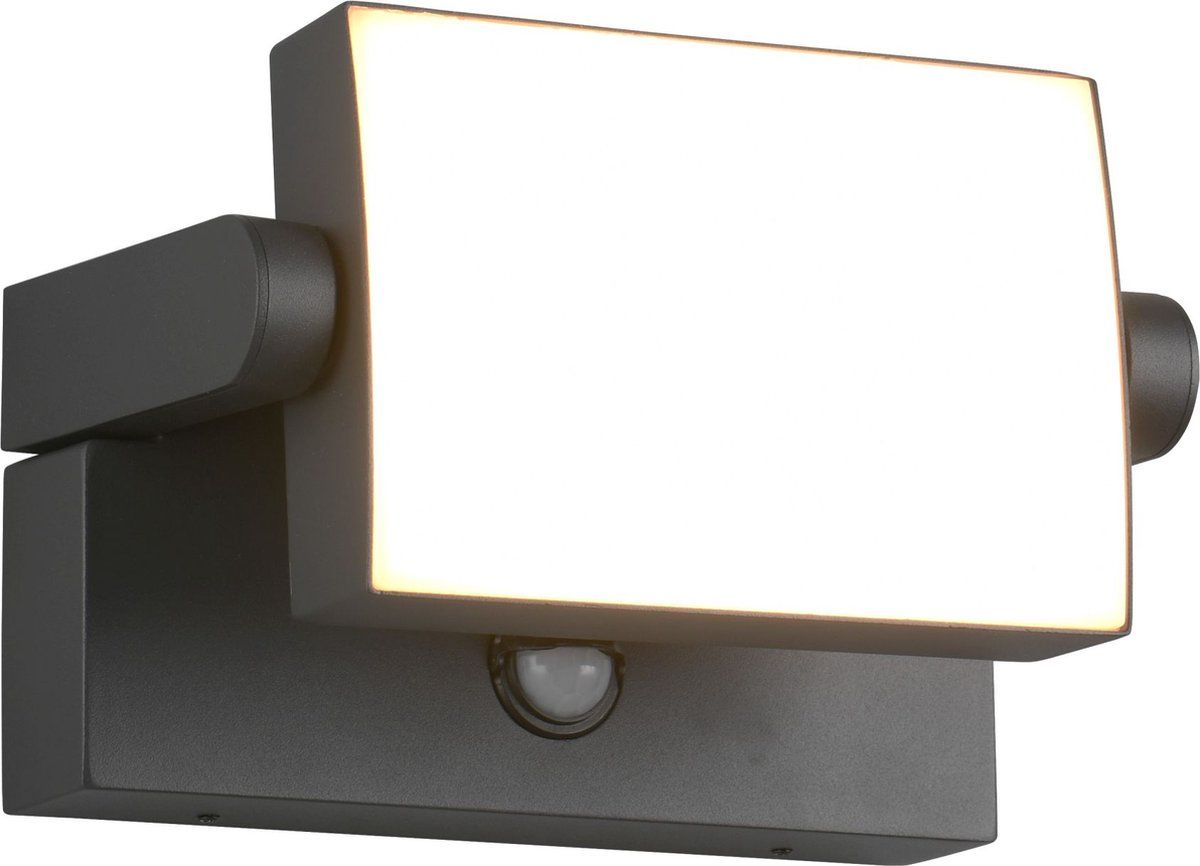 Trio Kansas - Wandlamp - Bewegingssensor - Antraciet - IP54