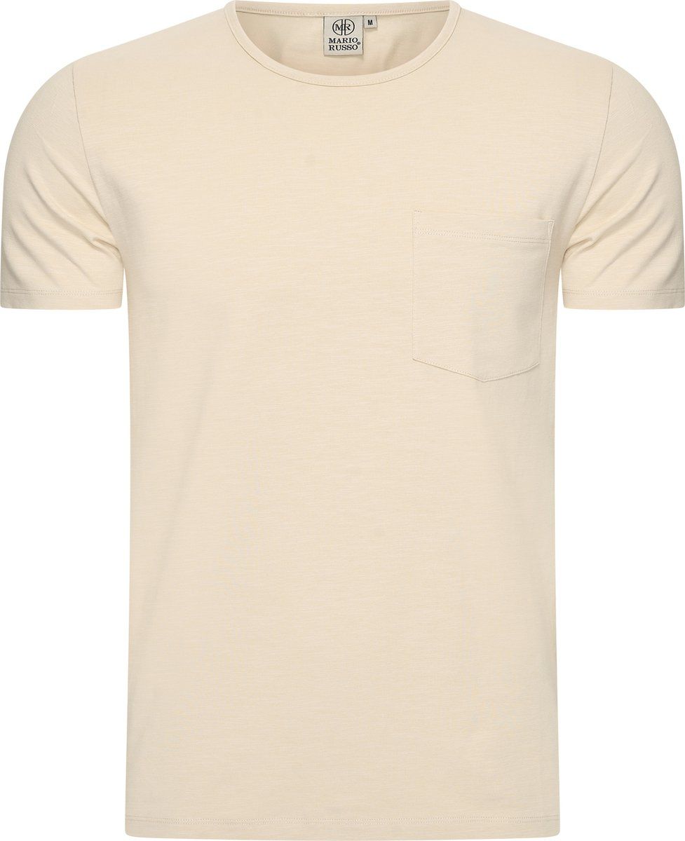 Mario Russo T-shirt - Heren T-shirt - Katoen - Xl - Beige