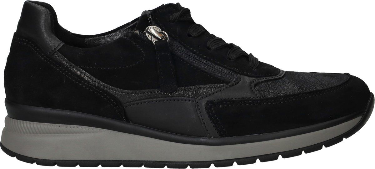 Gabor Dames Sneakers - Lage Sneakers - Suède Met Leren Voering - Zwart