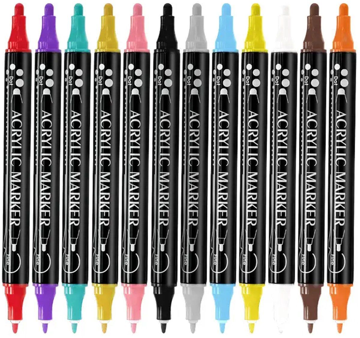 Roegaarden Acrylstiften Set - 36 Stuks - Fijne Punt - Multi Surface