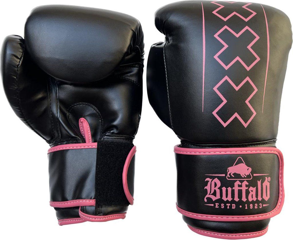 Buffalo Outrage - Bokshandschoenen - Extra Padding - Zwart Met Roze 14oz