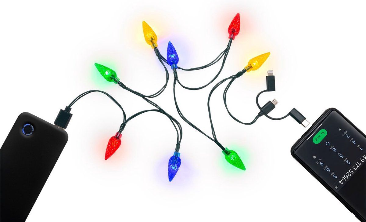 Goobay Smartphone USB oplaadkabel met LED-lampjes