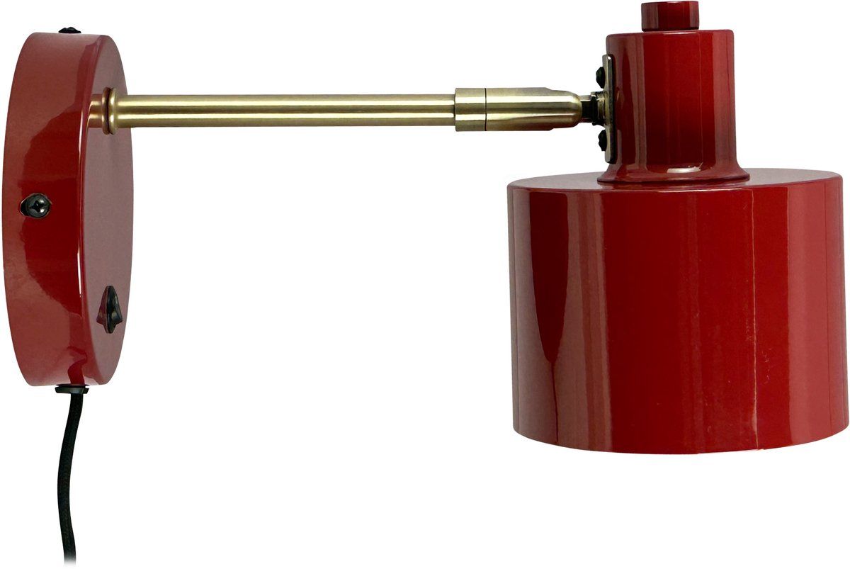 Dyberg Larsen Licht Ocean - Wandlamp - Verstelbaar - Donkerrood/Messing