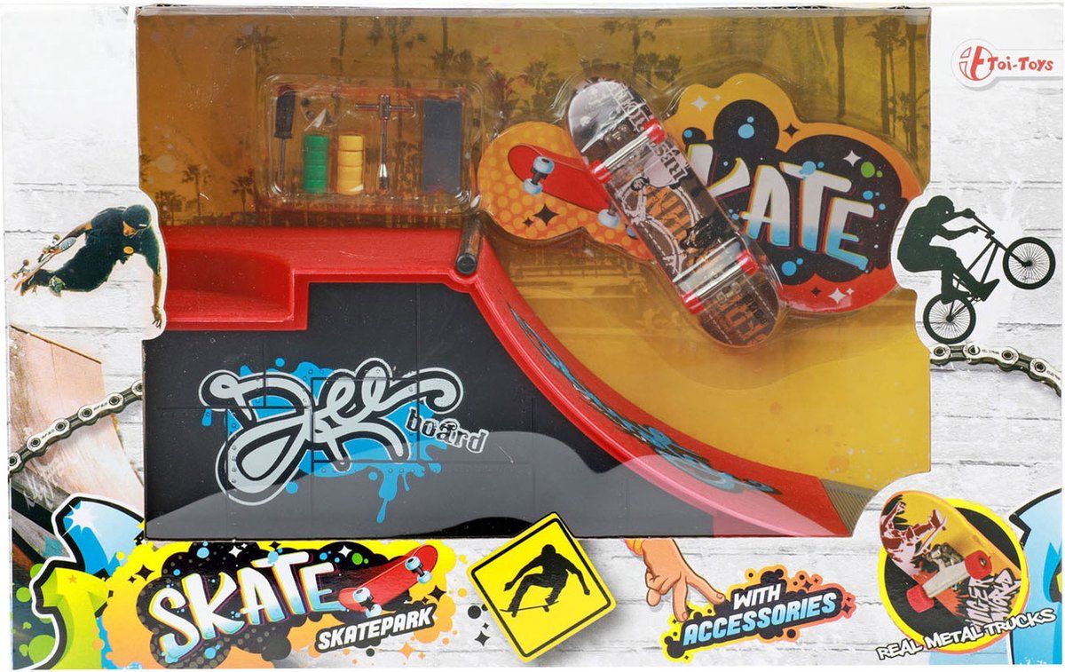 Toi-Toys Vingerskateboard - BMX Fiets met Skatebaan - Inclusief extra wielen