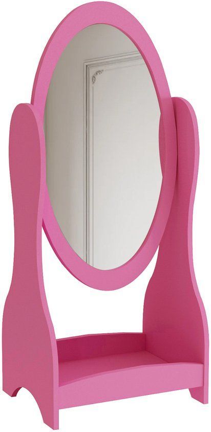 Vdd - Staande Spiegel - Houten Make-up Spiegel - Roze