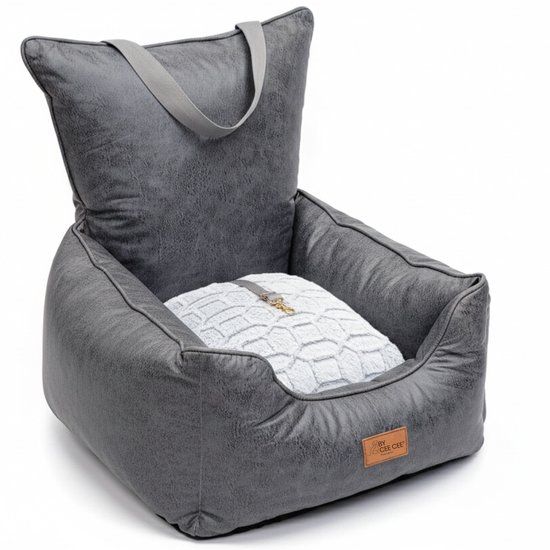 By Cee Cee By Cee Hondenmand Auto - Luxe Autostoel Hond - Uitneembaar Kussen - Antraciet