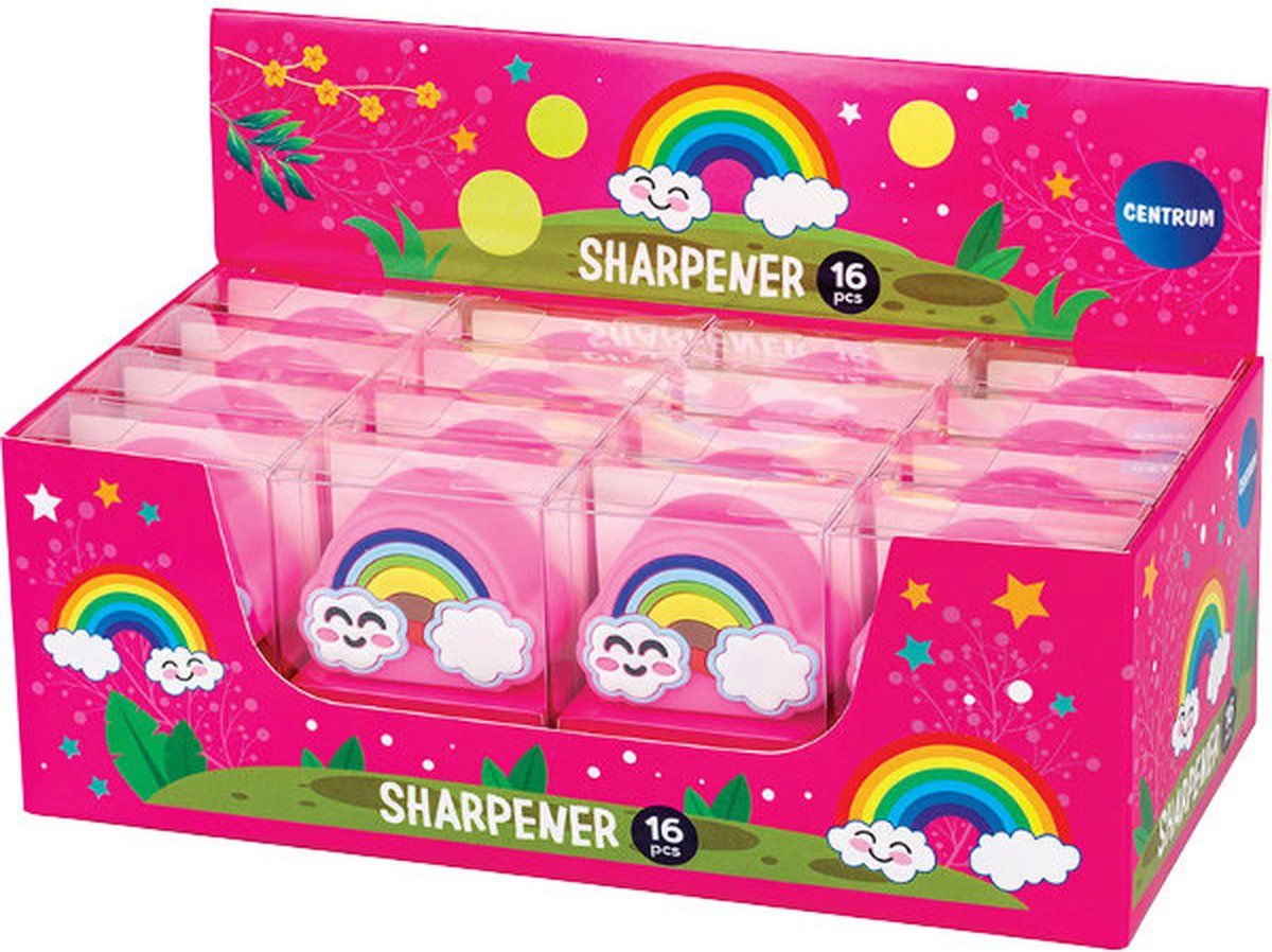 Centrum - 16 puntenslijpers - regenboog - schoolspullen - kantoorartikelen