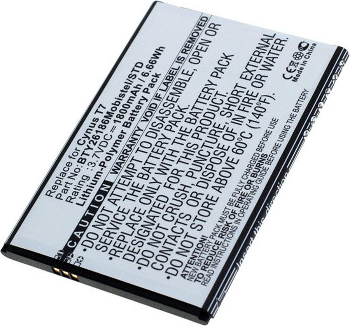 Batterij geschikt voor de Mobistel Cynus T7 batterij MT-600S, MT-600W, BTY26186
