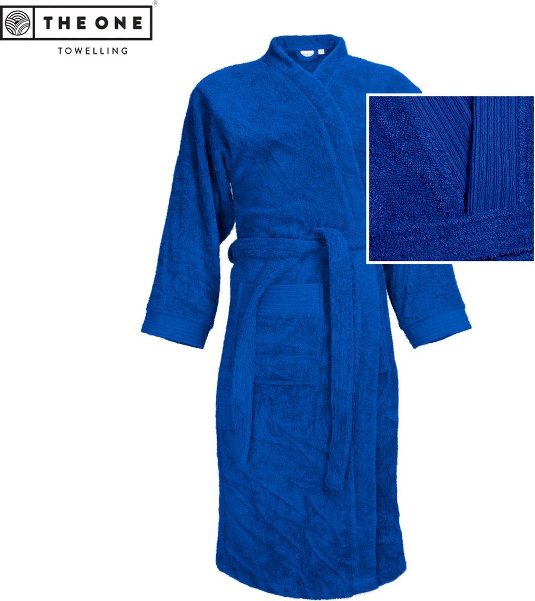 The One Towelling - Badjas - Xxl/Xxxl - Zacht - Vocht Absorberend - Koningsblauw