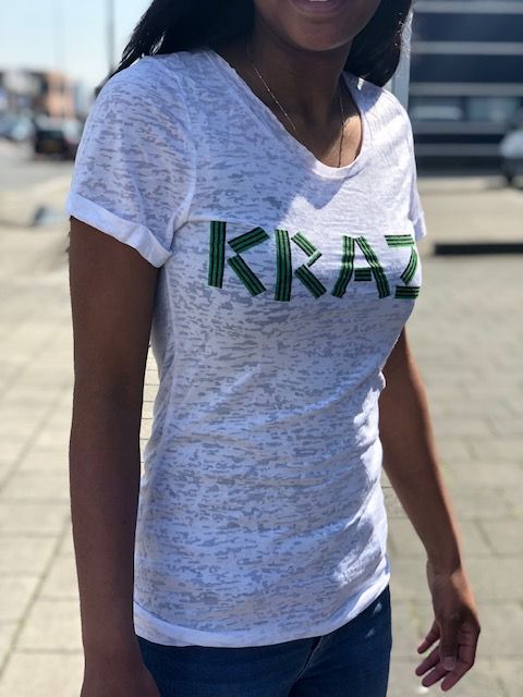 Krazy - T-shirt - Luchtig met tekst - Wit - XL