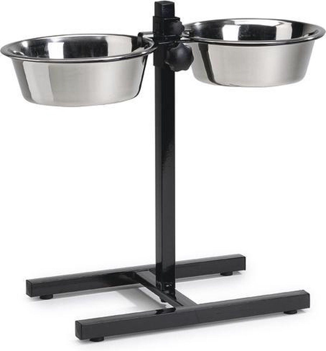 Beesztees Beeztees Standaard - Dinerset Hond - 2 Rvs Bakken - Zwart - 25 Cm