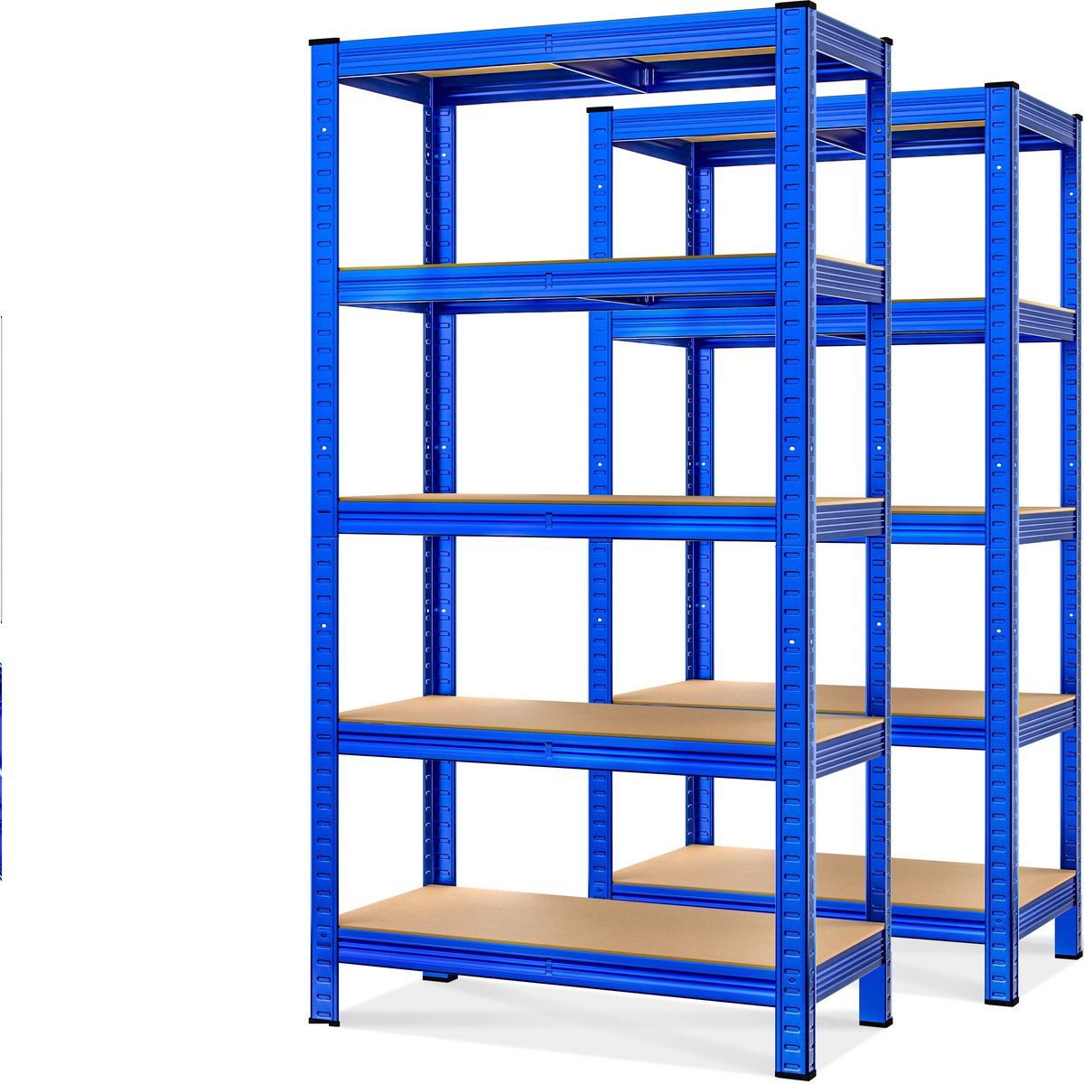 Monzana Stellingkast - 5 Mdf Planken 180x90x40 Cm - Draagkracht 1750 Kg - Blauw (2 Stuks)