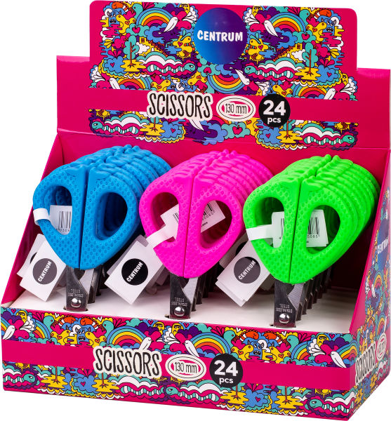 24 Schaar geronde punt - 12cm - assorti kleuren