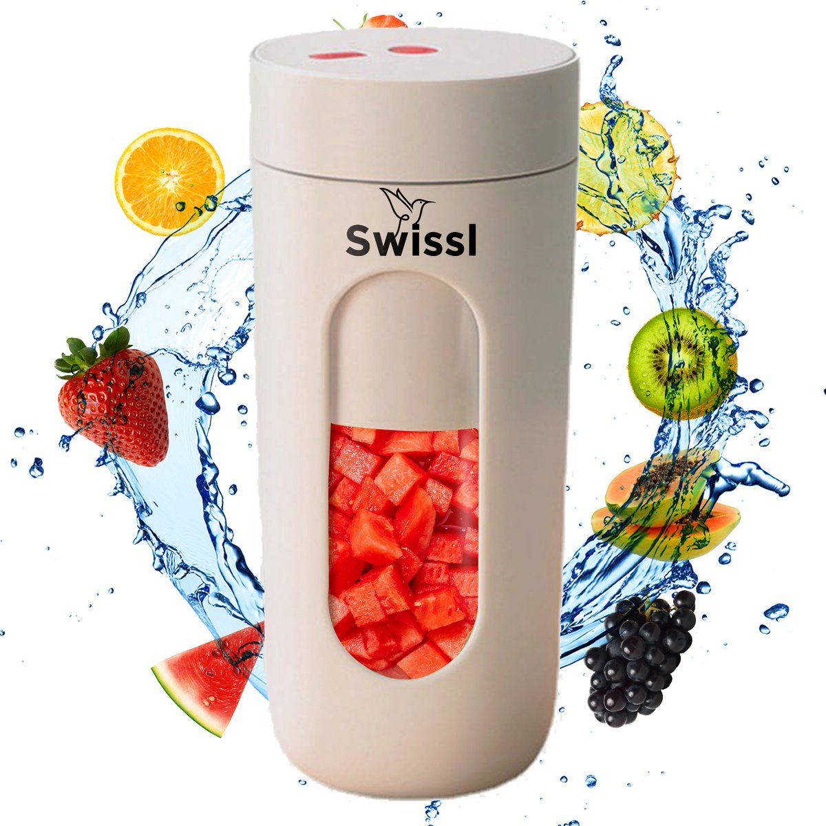 Swissl Blender To Go - Draadloze Smoothie Maker - Draagbare Mini Blender - 300 Ml - Wit