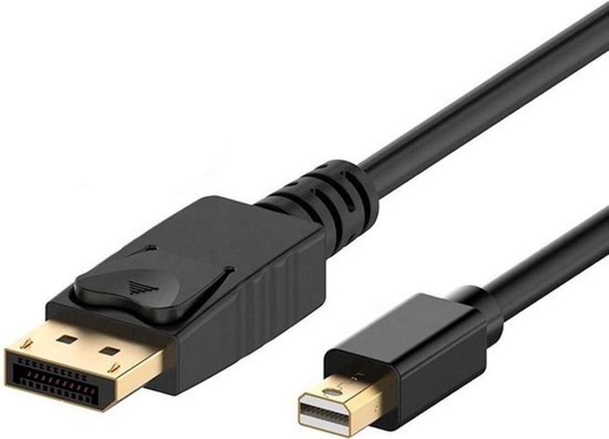 Techvavo® Mini DisplayPort Naar DisplayPort Kabel - 4K 30Hz Ultra Hd - 1.8 Meter - Zwart