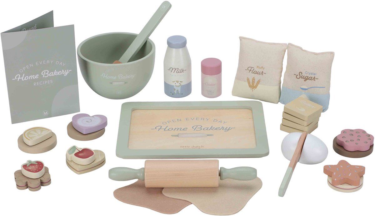 Little Dutch - Houten Bakset Fsc - Inclusief Receptenkaart En Accessoires - Multi